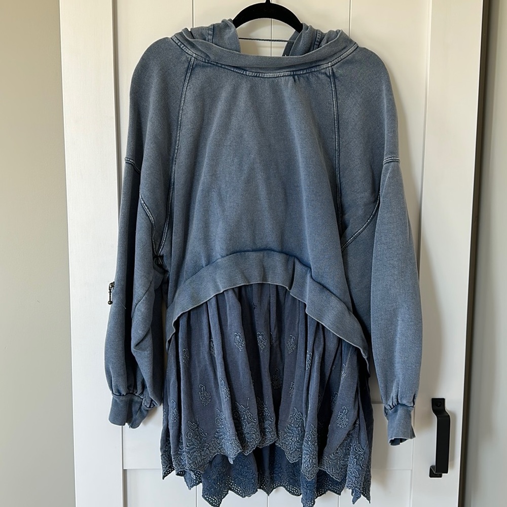 Free People Hooded Tunic Sweatshirt
